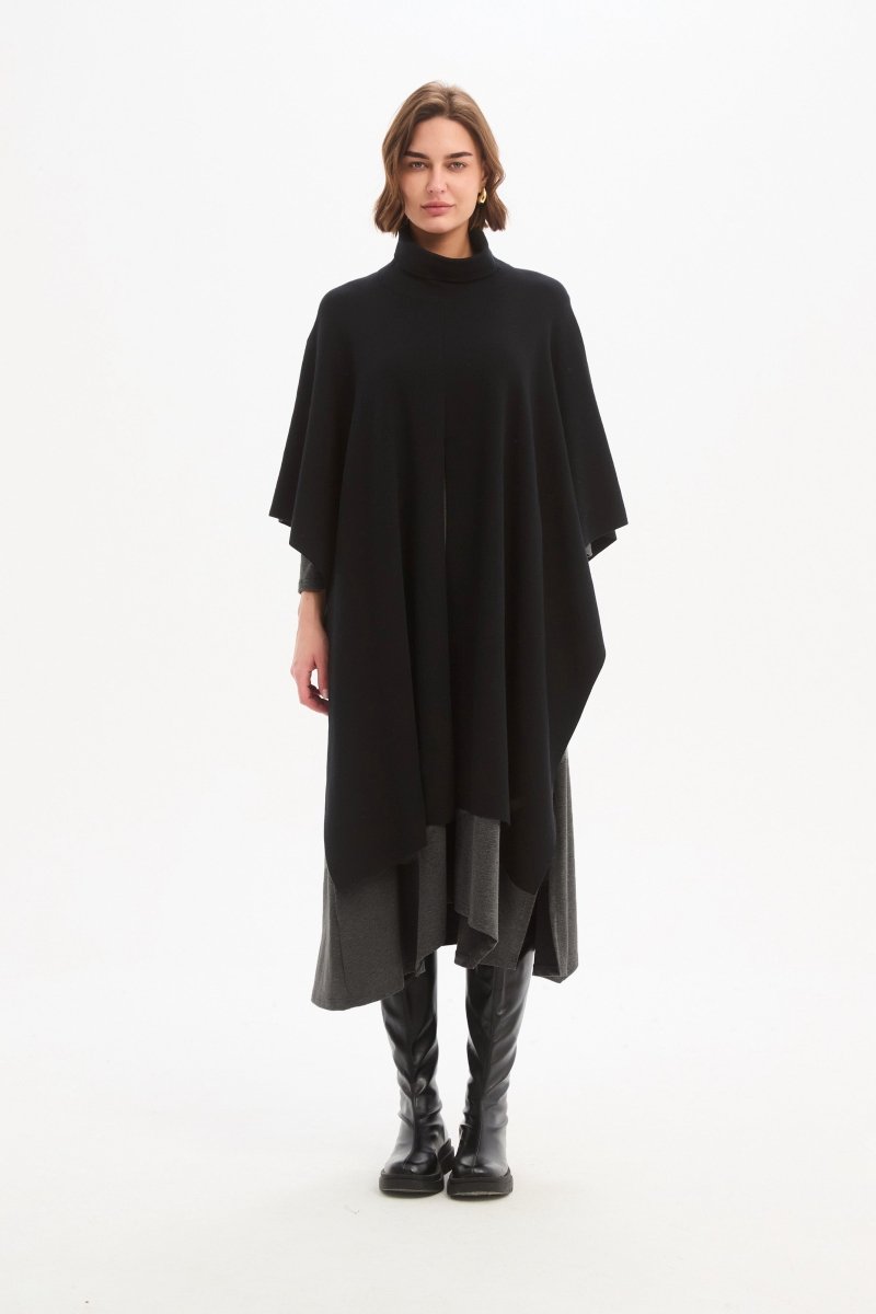 Crossover Wrap Knit Black - RUTHERFORD & Co