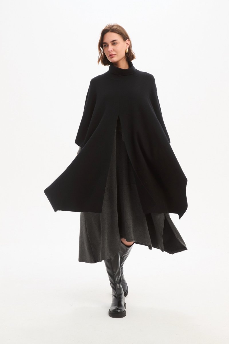 Crossover Wrap Knit Black - RUTHERFORD & Co