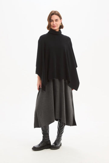Crossover Wrap Knit Black - RUTHERFORD & Co