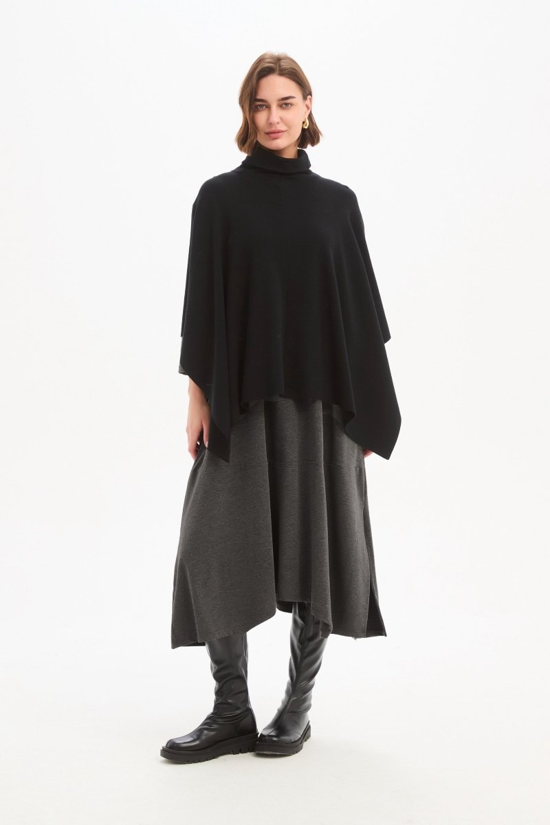 Crossover Wrap Knit Black - RUTHERFORD & Co