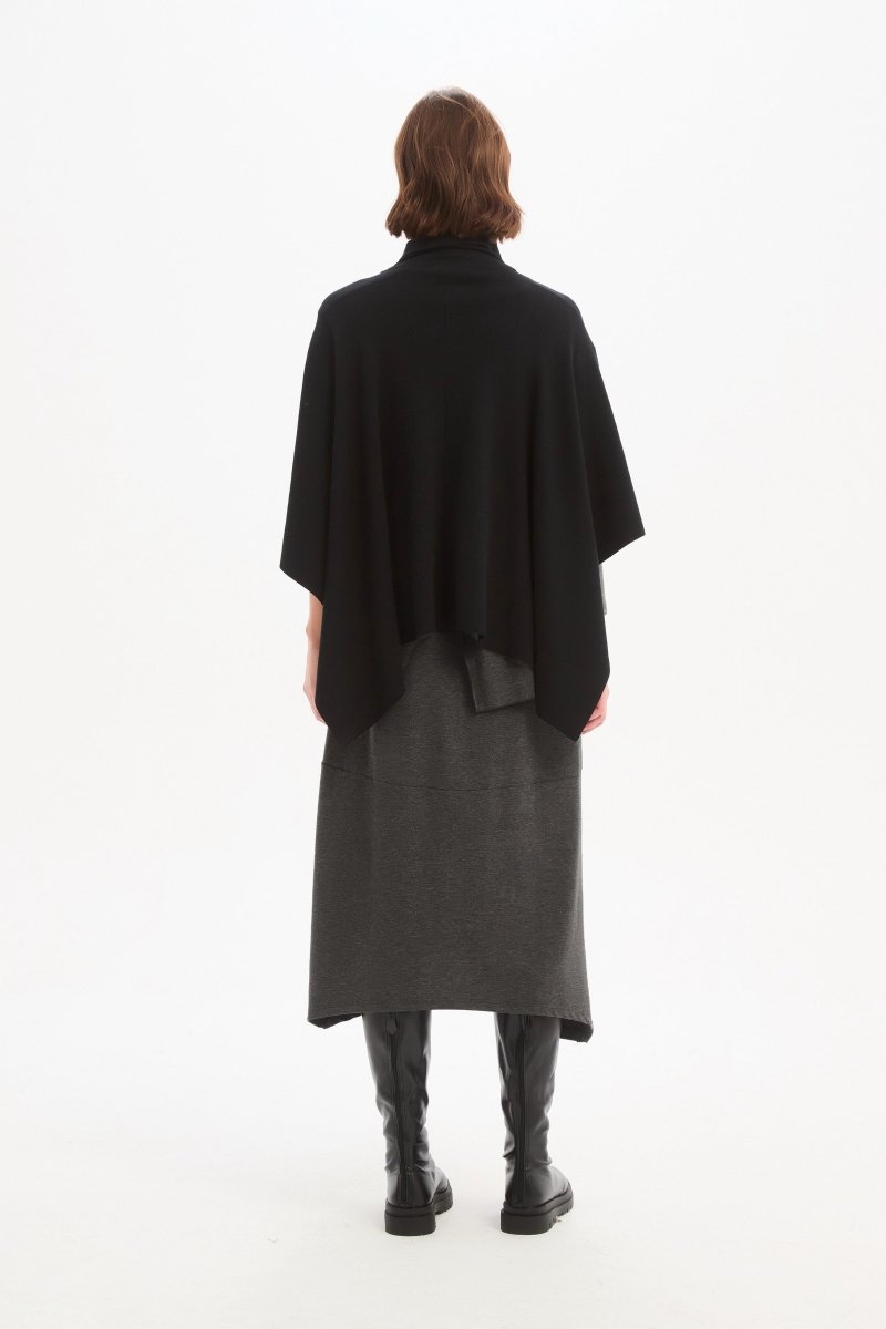 Crossover Wrap Knit Black - RUTHERFORD & Co