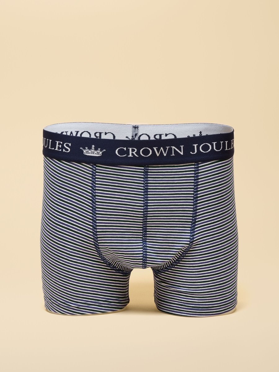 Crown Joules Green & Blue Pack Of Two Cotton Jersey Boxer Shorts - RUTHERFORD & Co