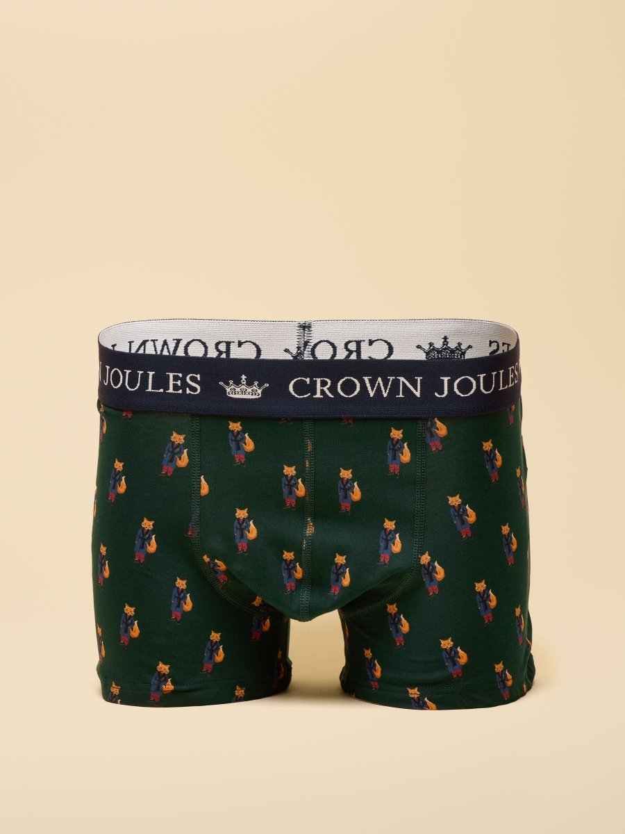 Crown Joules Green & Blue Pack Of Two Cotton Jersey Boxer Shorts - RUTHERFORD & Co