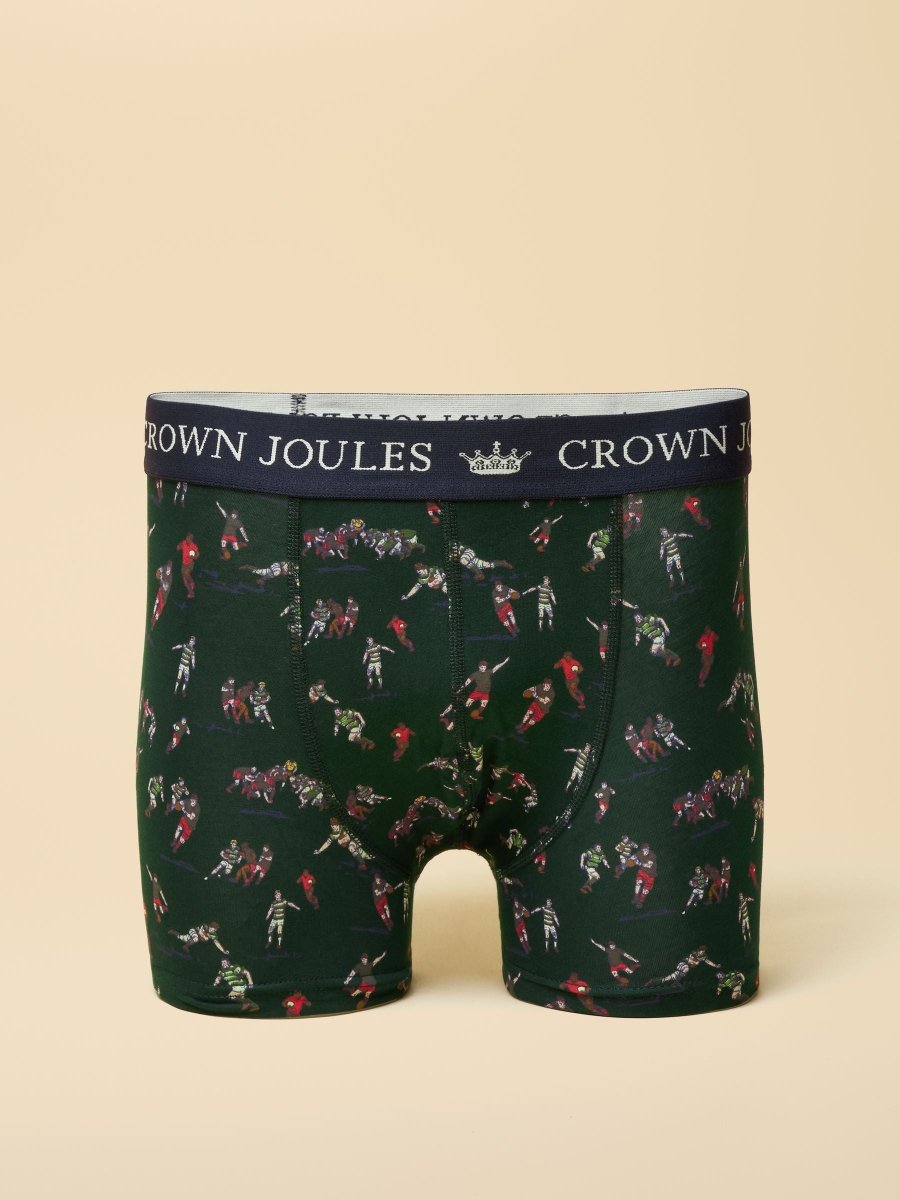 Crown Joules Green Pack Of Two Cotton Jersey Boxer Shorts - RUTHERFORD & Co