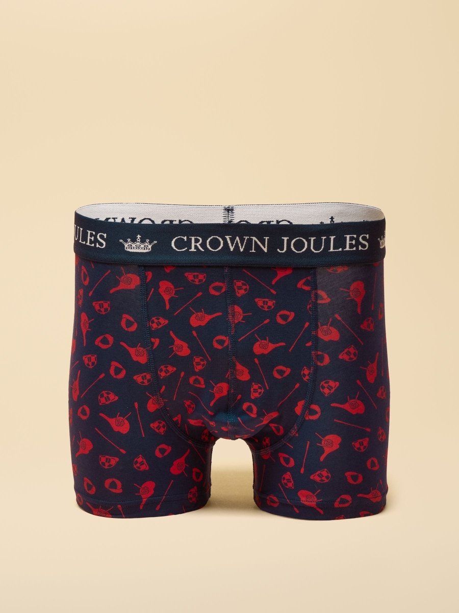 Crown Joules Grey & Navy Pack Of Two Cotton Jersey Boxer Shorts - RUTHERFORD & Co