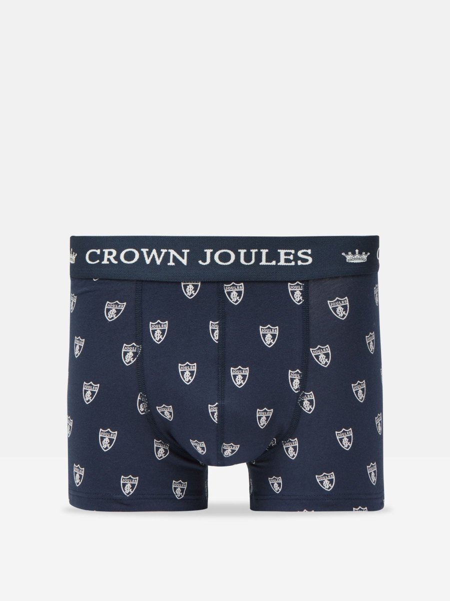 Crown Joules Navy Crest Cotton Boxer Briefs (2 Pack) - RUTHERFORD & Co