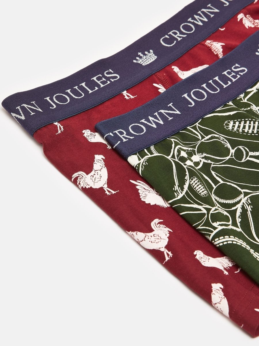 Crown Joules Navy/Red Pack of Two Cotton Briefs - RUTHERFORD & Co