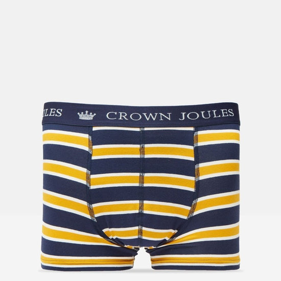 Crown Joules Navy/Yellow Pack of Two Cotton Boxers - RUTHERFORD & Co