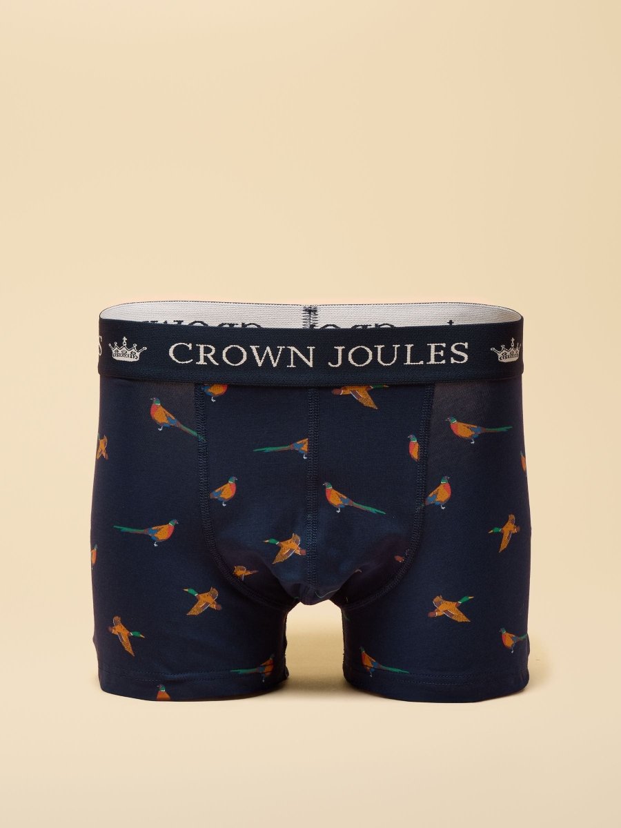 Crown Joules Orange & Navy Pack Of Two Cotton Jersey Boxer Shorts - RUTHERFORD & Co