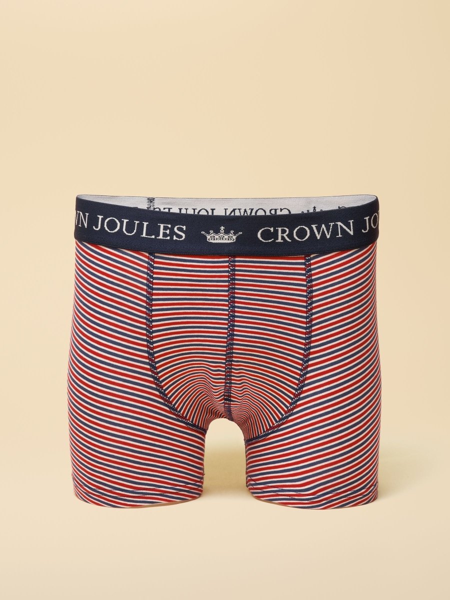 Crown Joules Red & Blue Pack Of Two Cotton Jersey Boxer Shorts - RUTHERFORD & Co