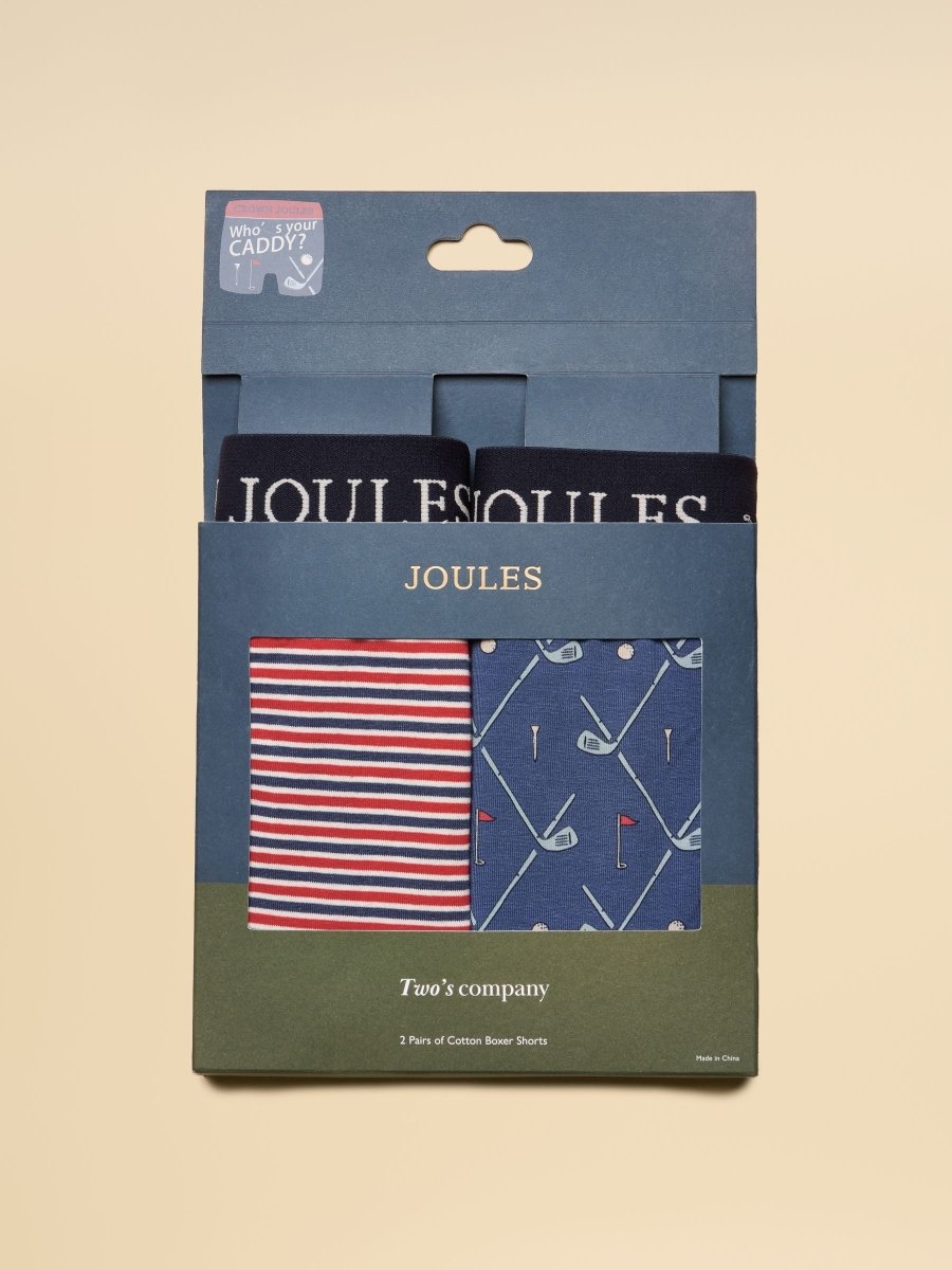 Crown Joules Red & Blue Pack Of Two Cotton Jersey Boxer Shorts - RUTHERFORD & Co