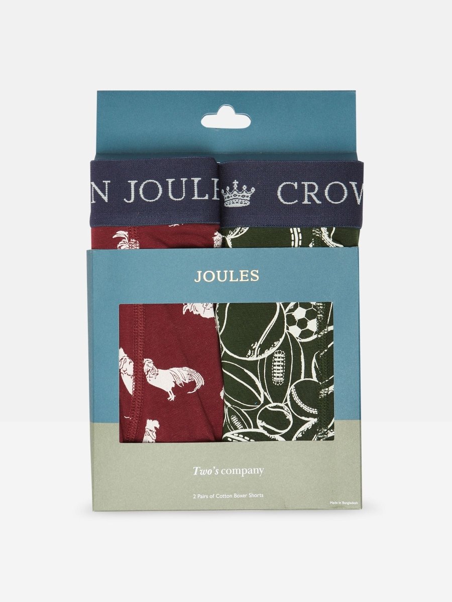 Crown Joules Red/Green Pack of Two Cotton Briefs - RUTHERFORD & Co