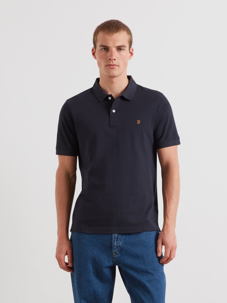 Cunningham Polo Shirt In True Navy - RUTHERFORD & Co