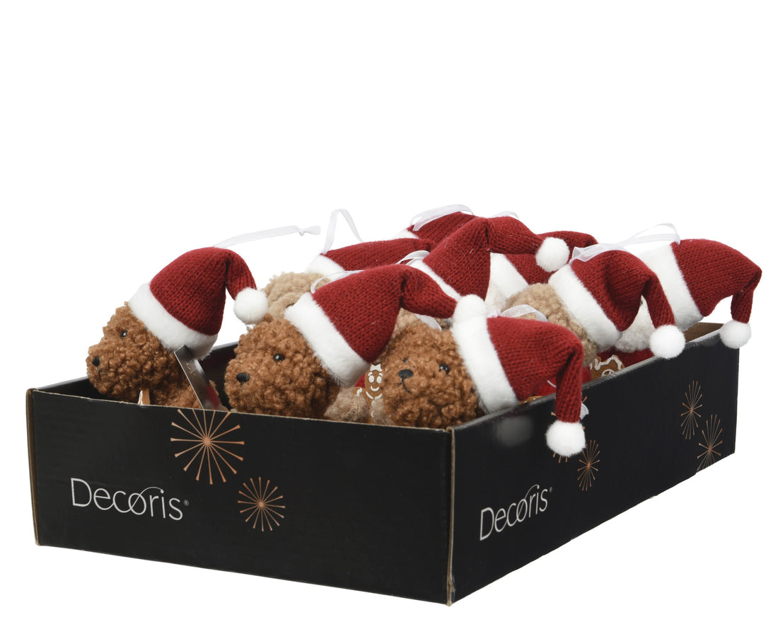 Decoris Hanging Bear Polyester Brown - Assorted