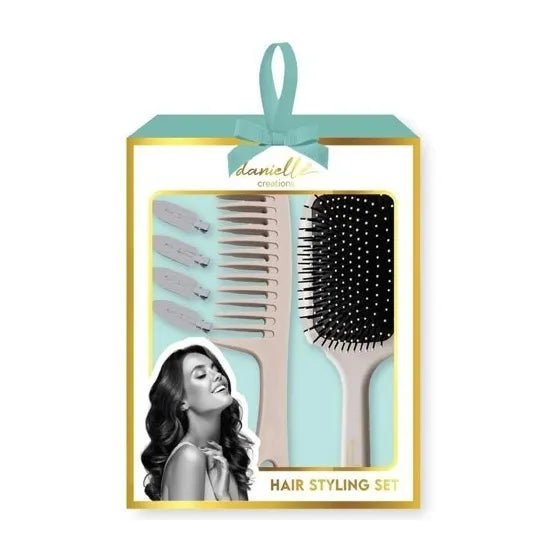 Danielle Hair Brush, Comb & No Crease Clips Set - RUTHERFORD & Co