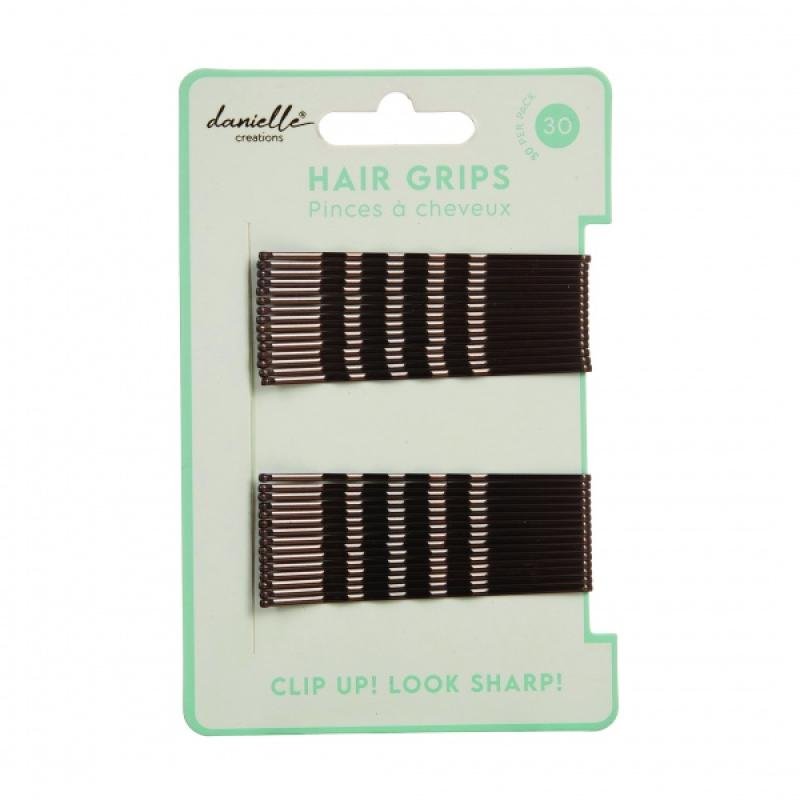 Danielle Hair Grips Bobby Pins Brown 30pc - RUTHERFORD & Co