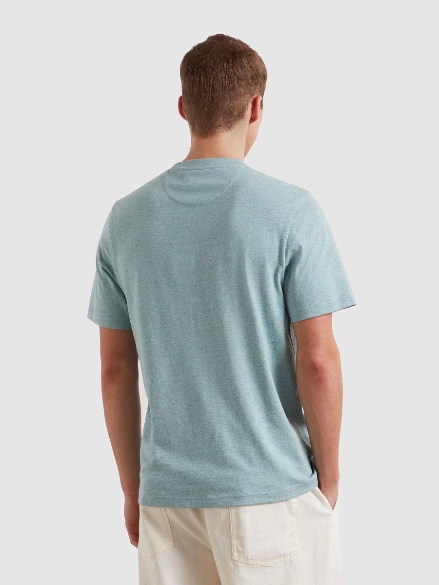 Danny Regular Fit Organic Cotton T-Shirt In Green Mist Marl - RUTHERFORD & Co