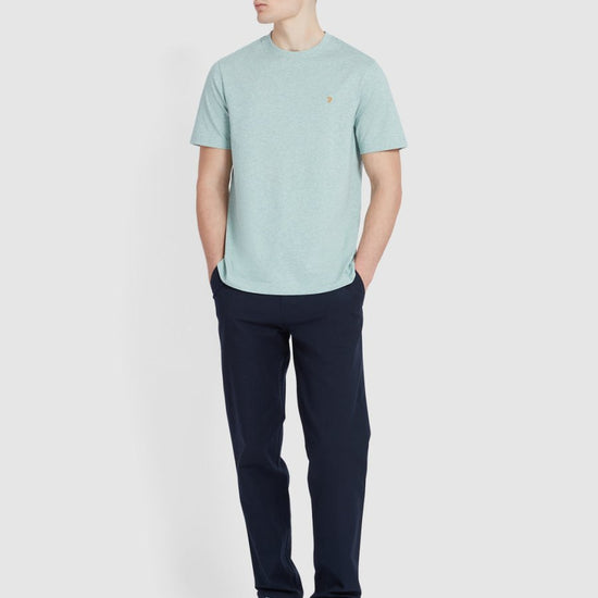 Danny Regular Fit Organic Cotton T-Shirt In Grove Green Marl - RUTHERFORD & Co