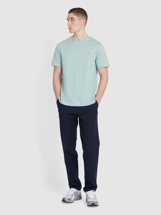 Danny Regular Fit Organic Cotton T-Shirt In Grove Green Marl - RUTHERFORD & Co