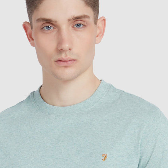 Danny Regular Fit Organic Cotton T-Shirt In Grove Green Marl - RUTHERFORD & Co