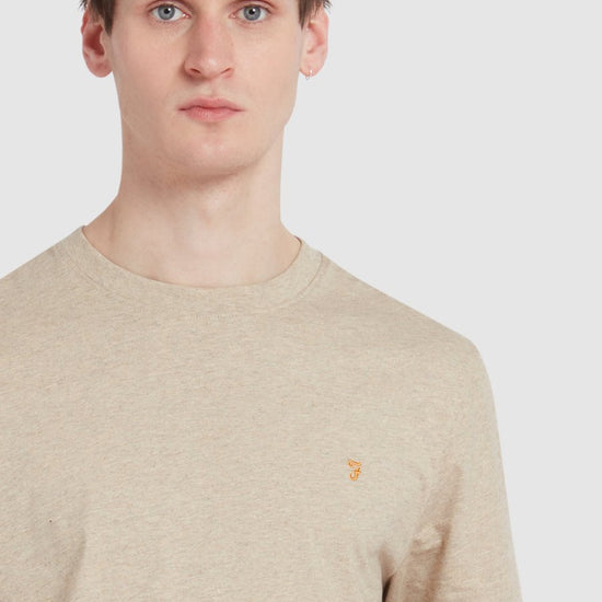 Danny Regular Fit Organic Cotton T-Shirt In Hazelnut Marl - RUTHERFORD & Co