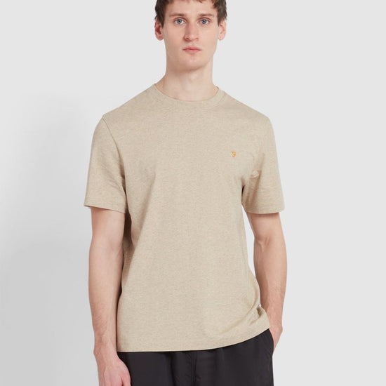Danny Regular Fit Organic Cotton T-Shirt In Hazelnut Marl - RUTHERFORD & Co