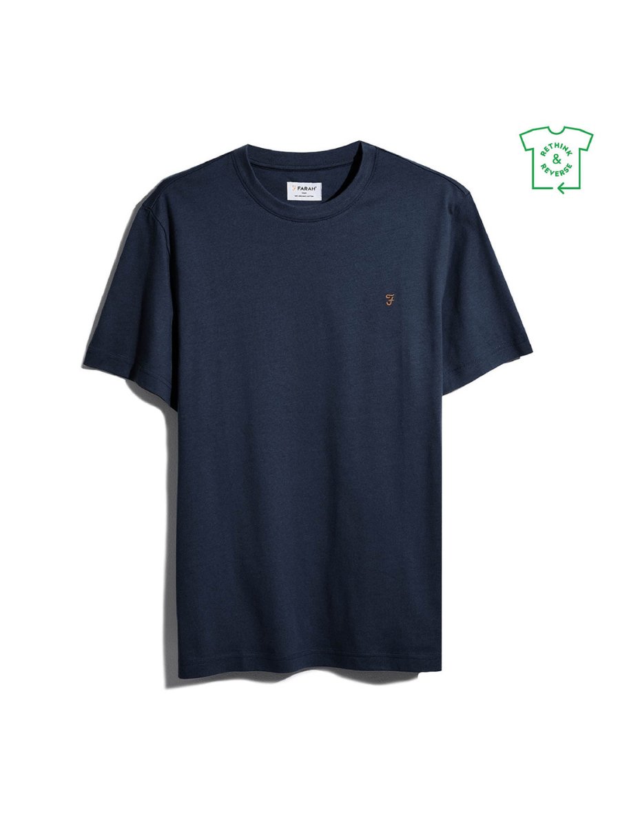 Danny Regular Fit Organic Cotton T-Shirt In True Navy - RUTHERFORD & Co