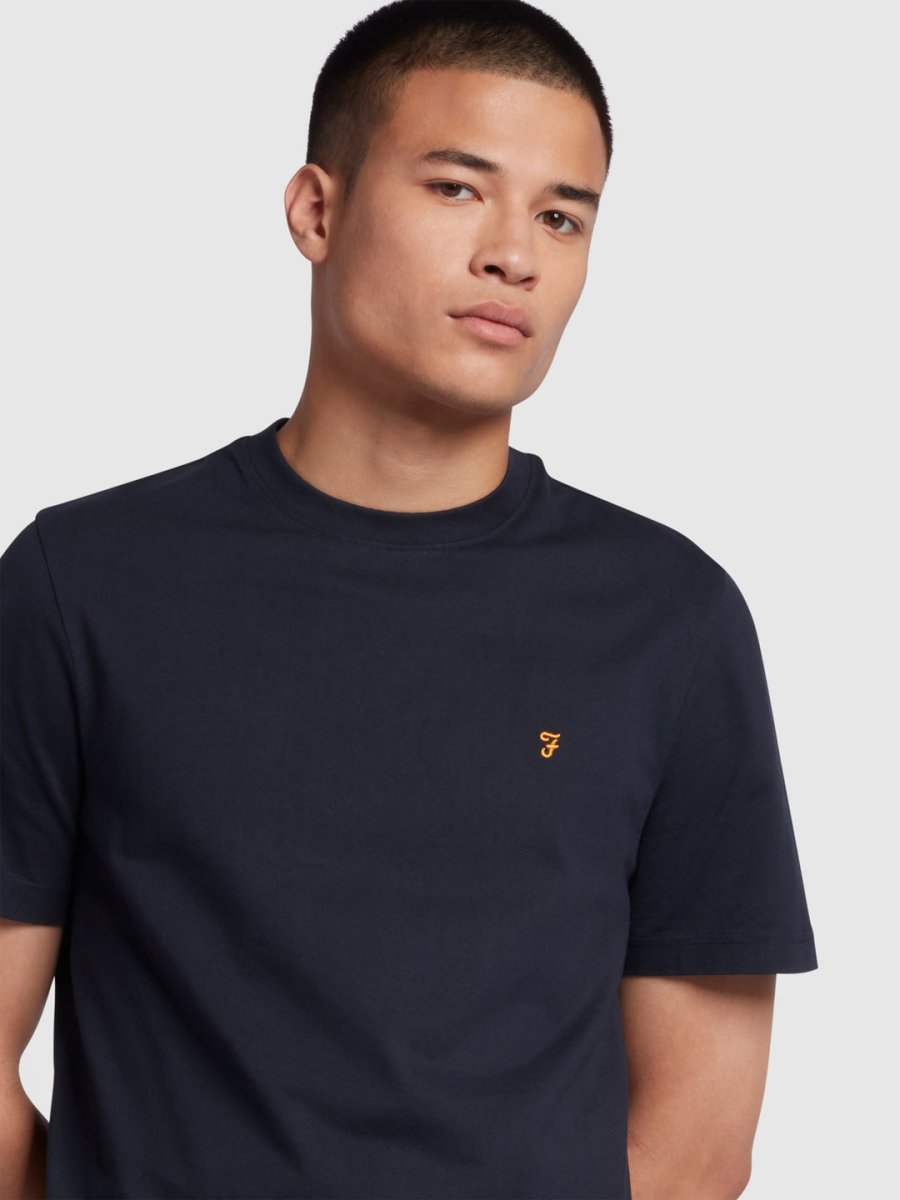 Danny Regular Fit Organic Cotton T-Shirt In True Navy - RUTHERFORD & Co