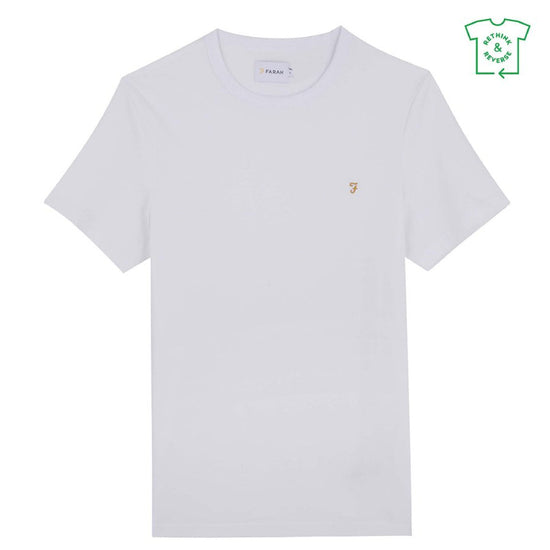 Danny Regular Fit Organic Cotton T-Shirt In White - RUTHERFORD & Co