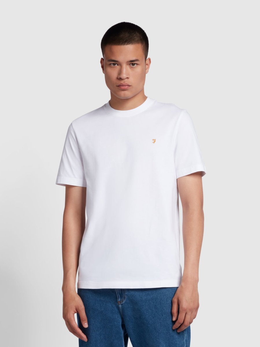 Danny Regular Fit Organic Cotton T-Shirt In White - RUTHERFORD & Co