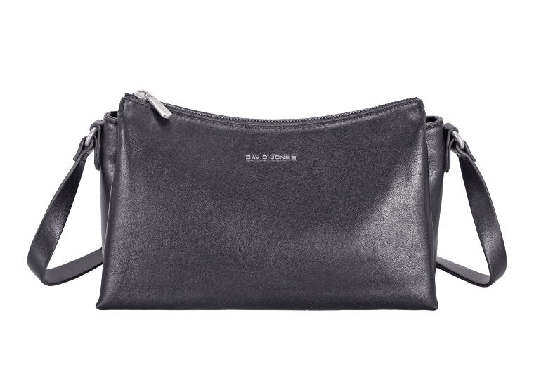 David Jones Leather Effect Triple Gusset Shoulder - Black - RUTHERFORD & Co