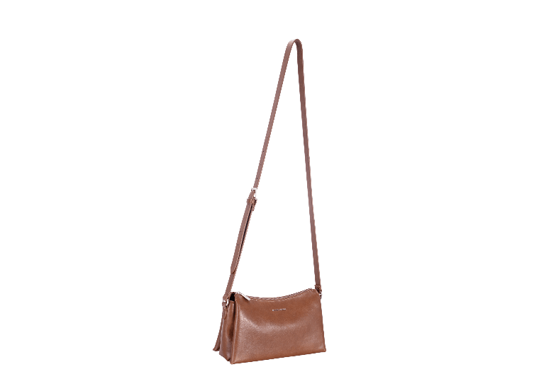 David Jones Leather Effect Triple Gusset Shoulder - Red Mud - RUTHERFORD & Co