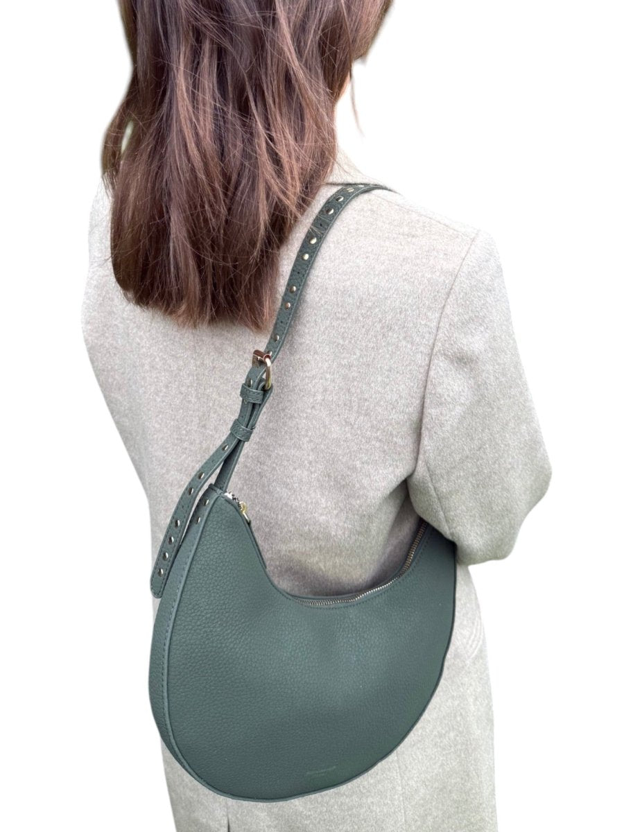 David Jones Stud Detail Flat Scoop Shoulder - Mist Moss - RUTHERFORD & Co