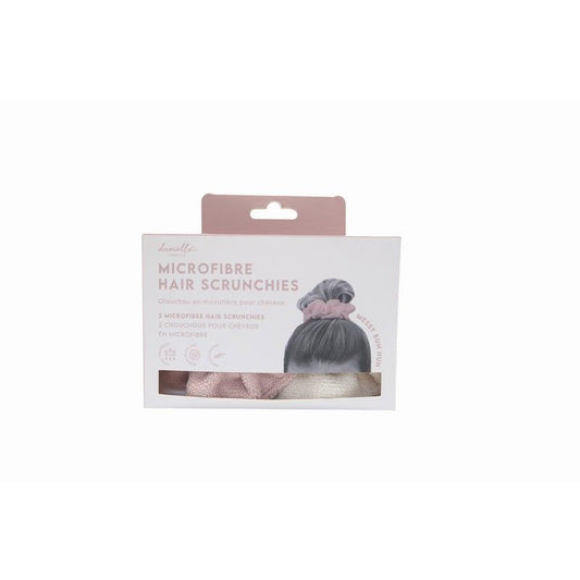 Microfibre Scrunchies - Pink & Cream