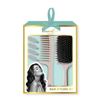 Danielle Hair Brush, Comb & No Crease Clips Set