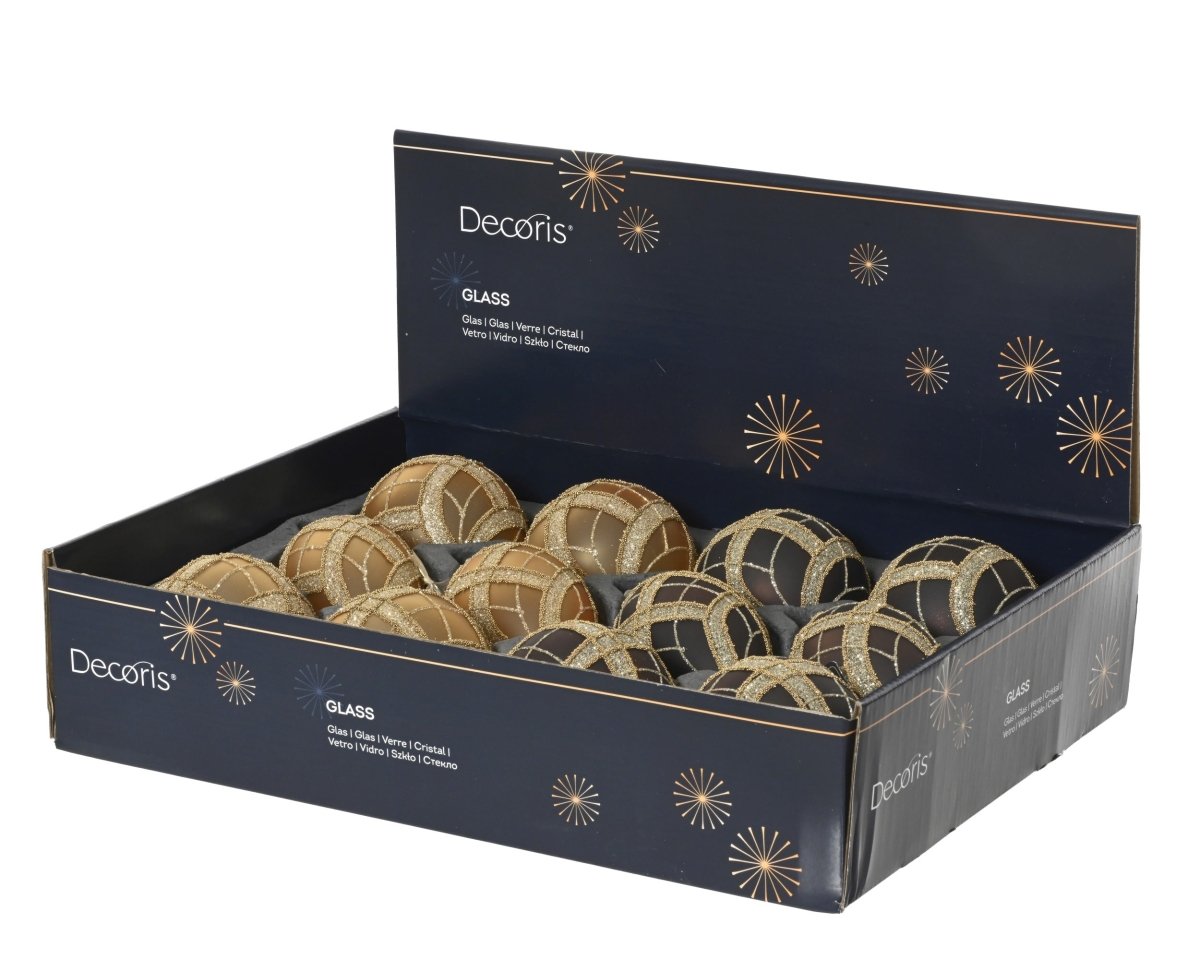 Decoris Decorated Glass Christmas Bauble - Assorted - RUTHERFORD & Co