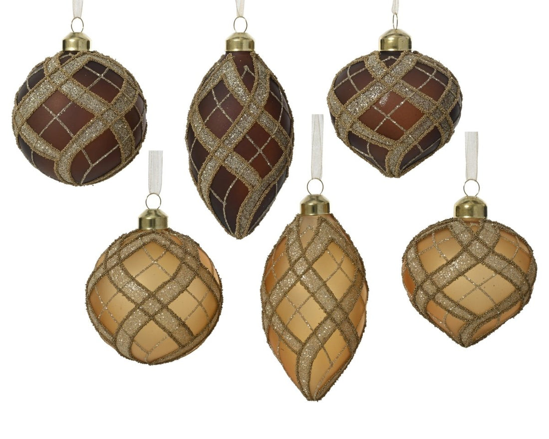 Decoris Decorated Glass Christmas Bauble - Assorted - RUTHERFORD & Co