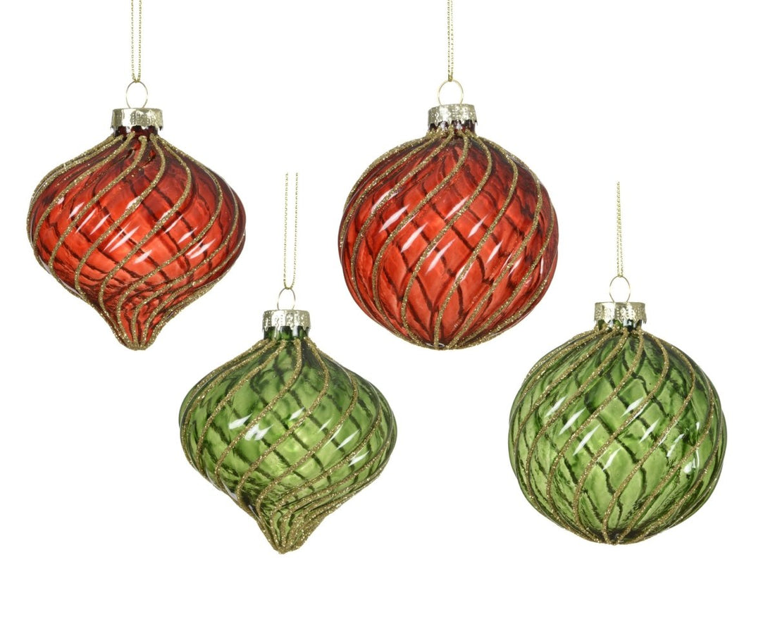 Decoris Decorated Glass Christmas Bauble - Assorted - RUTHERFORD & Co