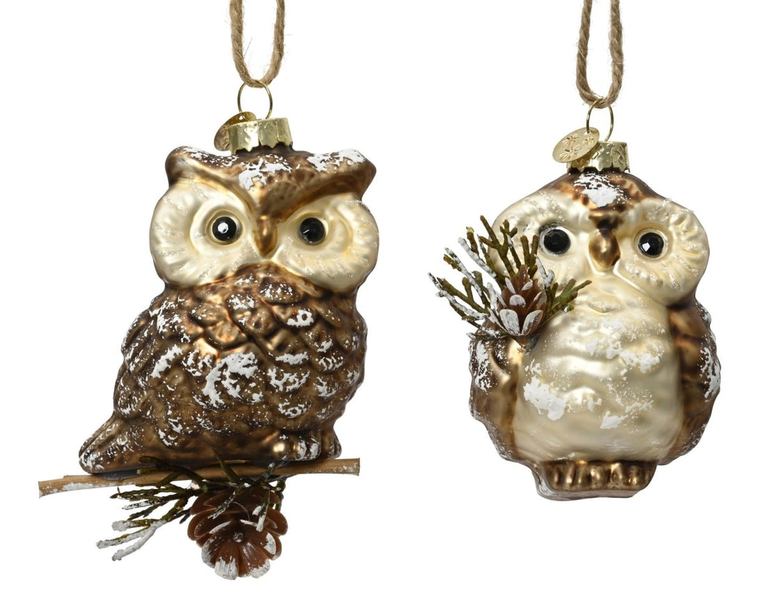 Decoris Glass Owl Decoration - Assorted - RUTHERFORD & Co