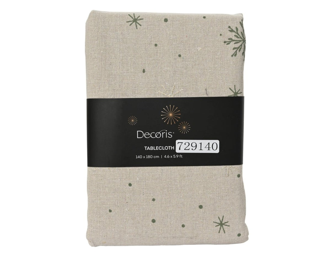 Decoris Tablecloth - Natural Snowflake Pattern - RUTHERFORD & Co