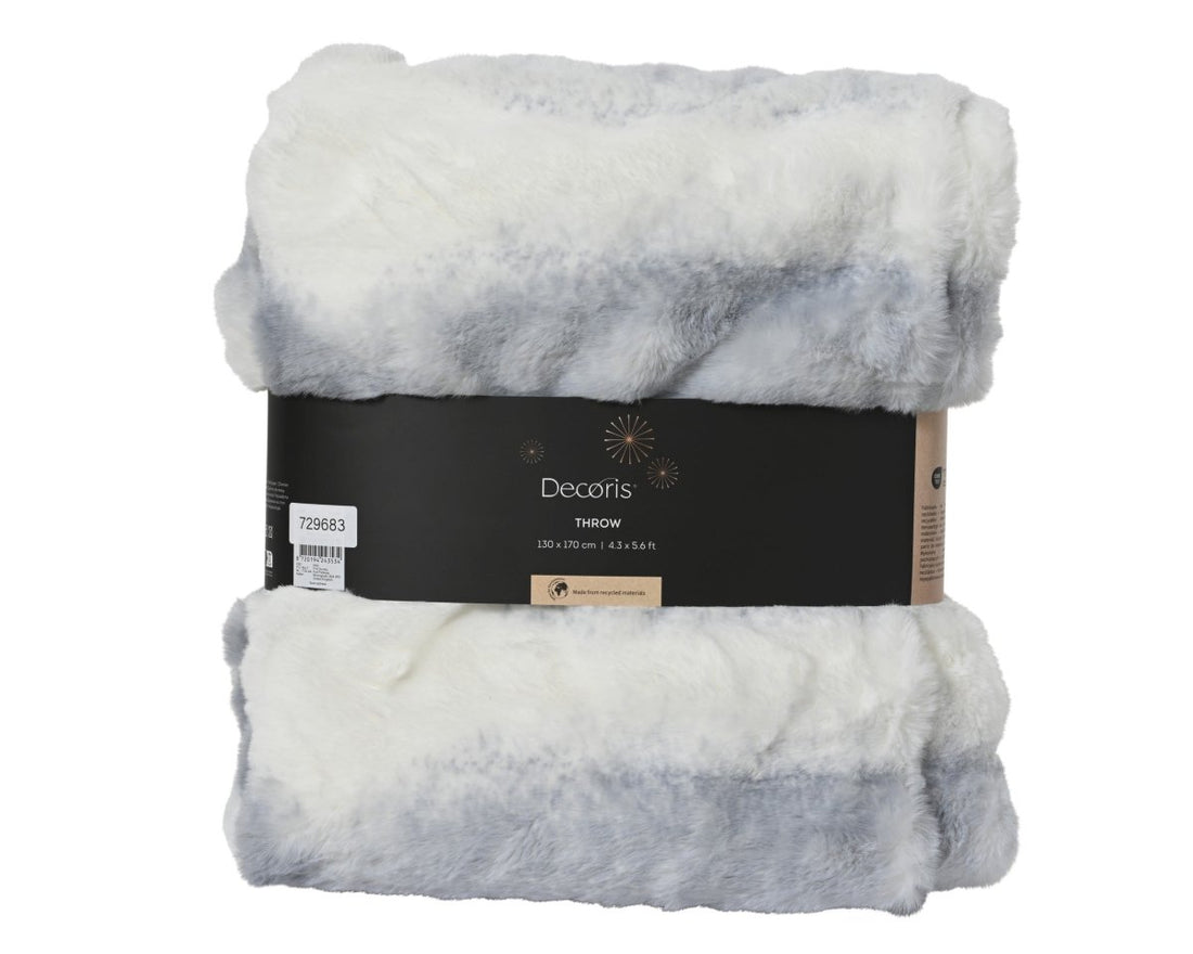 Decoris Throw - White/Blue - RUTHERFORD & Co