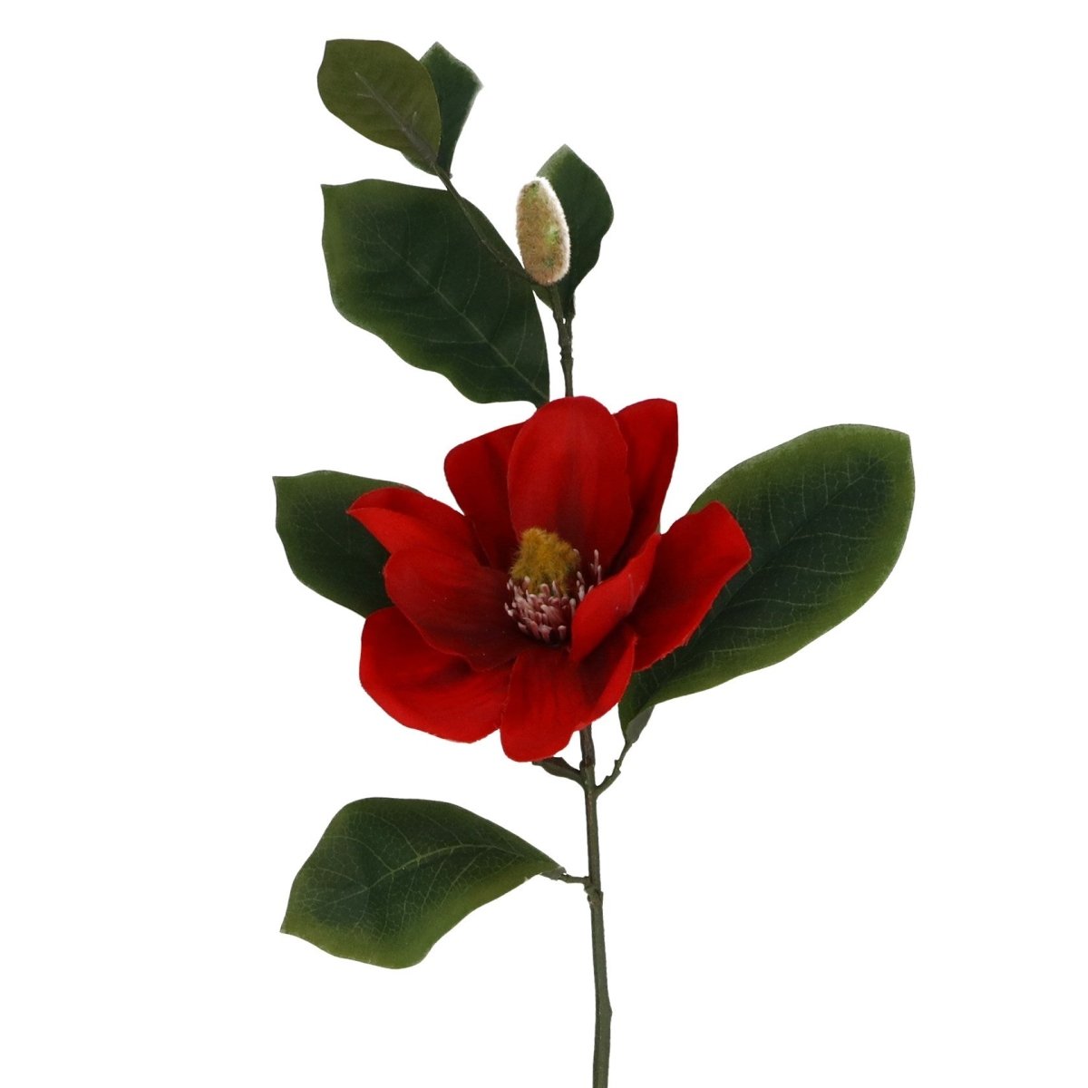 Deep Red Magnolia Spray (66cm) - RUTHERFORD & Co