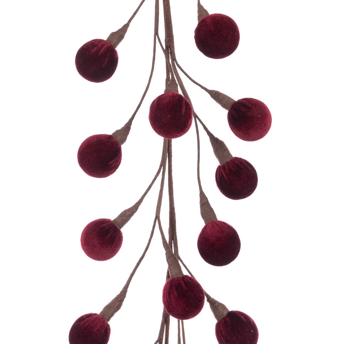 Deluxe Velvet Ball Christmas Garland Burgundy - RUTHERFORD & Co