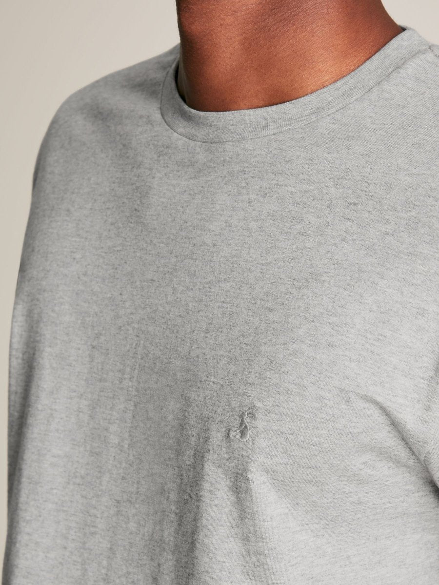 Denton Grey Plain Jersey Crew Neck T-Shirt - RUTHERFORD & Co