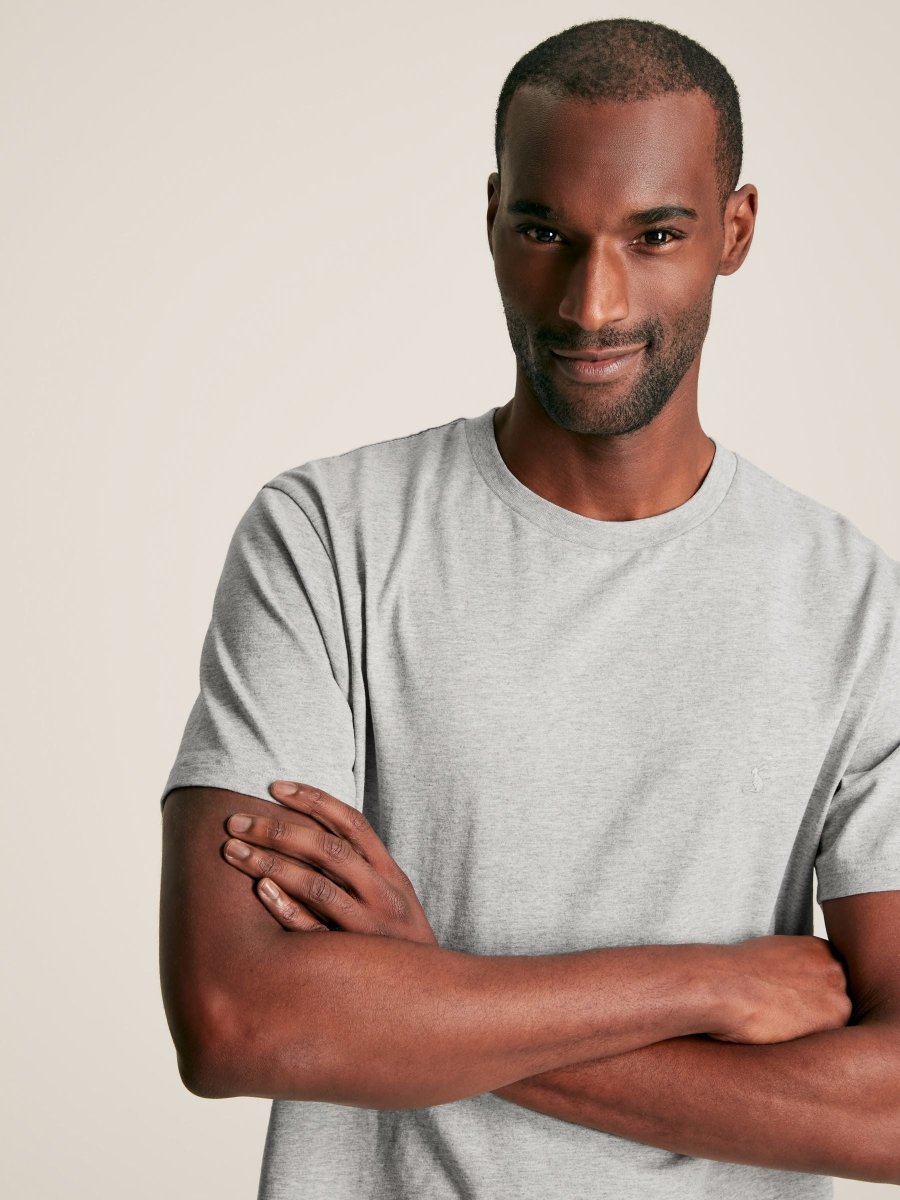 Denton Grey Plain Jersey Crew Neck T-Shirt - RUTHERFORD & Co