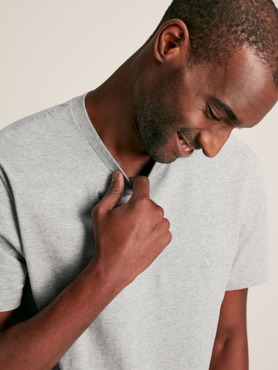 Denton Grey Plain Jersey Crew Neck T-Shirt - RUTHERFORD & Co
