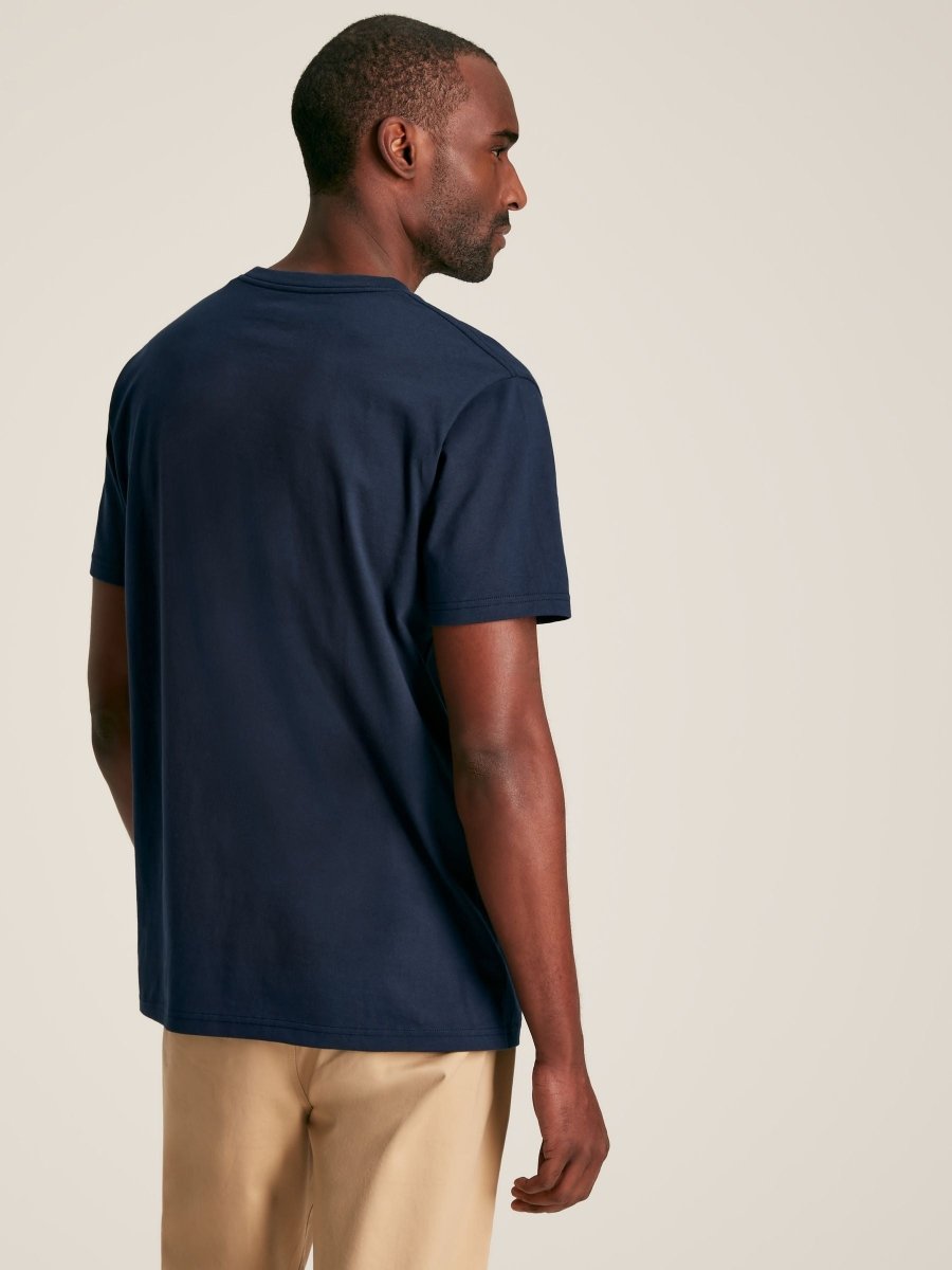 Denton Navy Plain Jersey Crew Neck T-Shirt - RUTHERFORD & Co