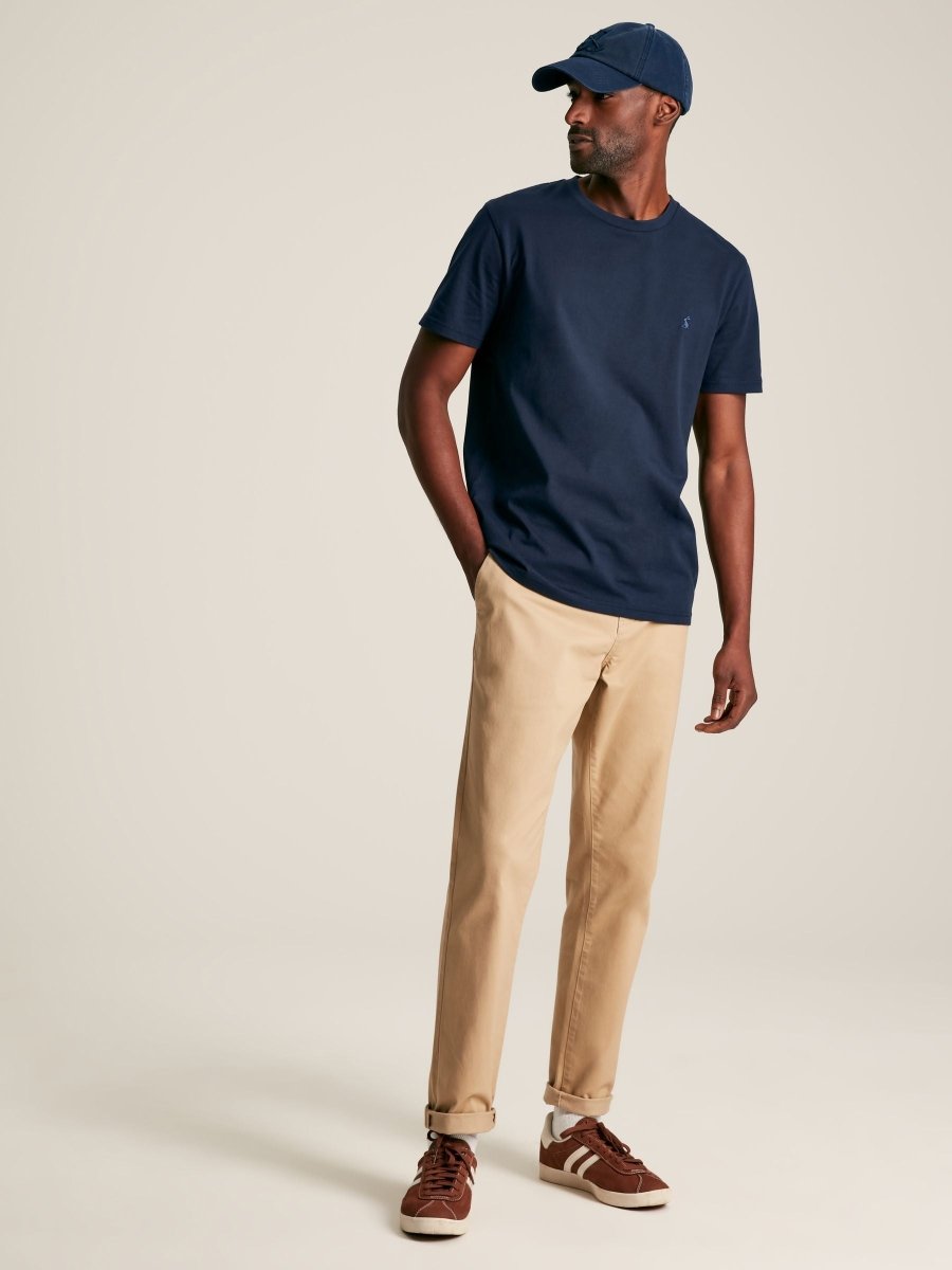 Denton Navy Plain Jersey Crew Neck T-Shirt - RUTHERFORD & Co