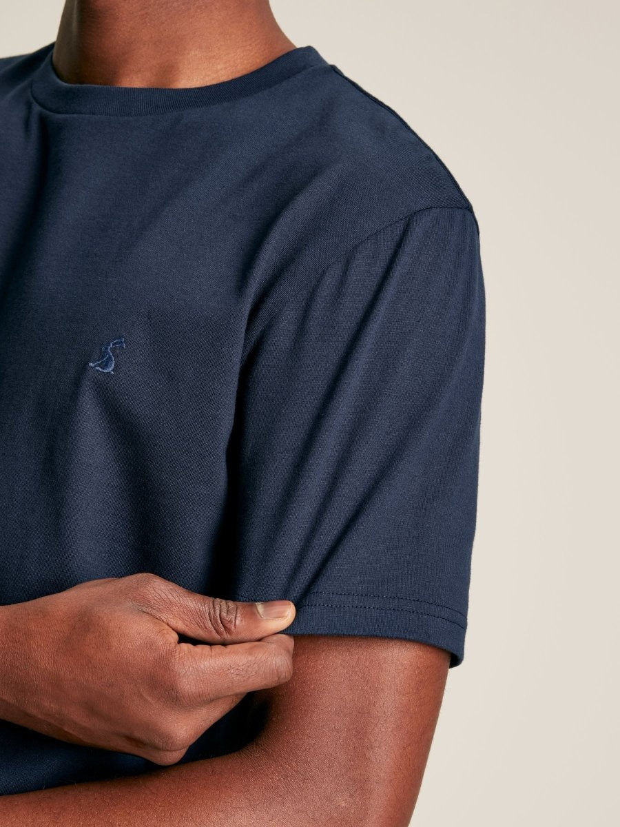 Denton Navy Plain Jersey Crew Neck T-Shirt - RUTHERFORD & Co