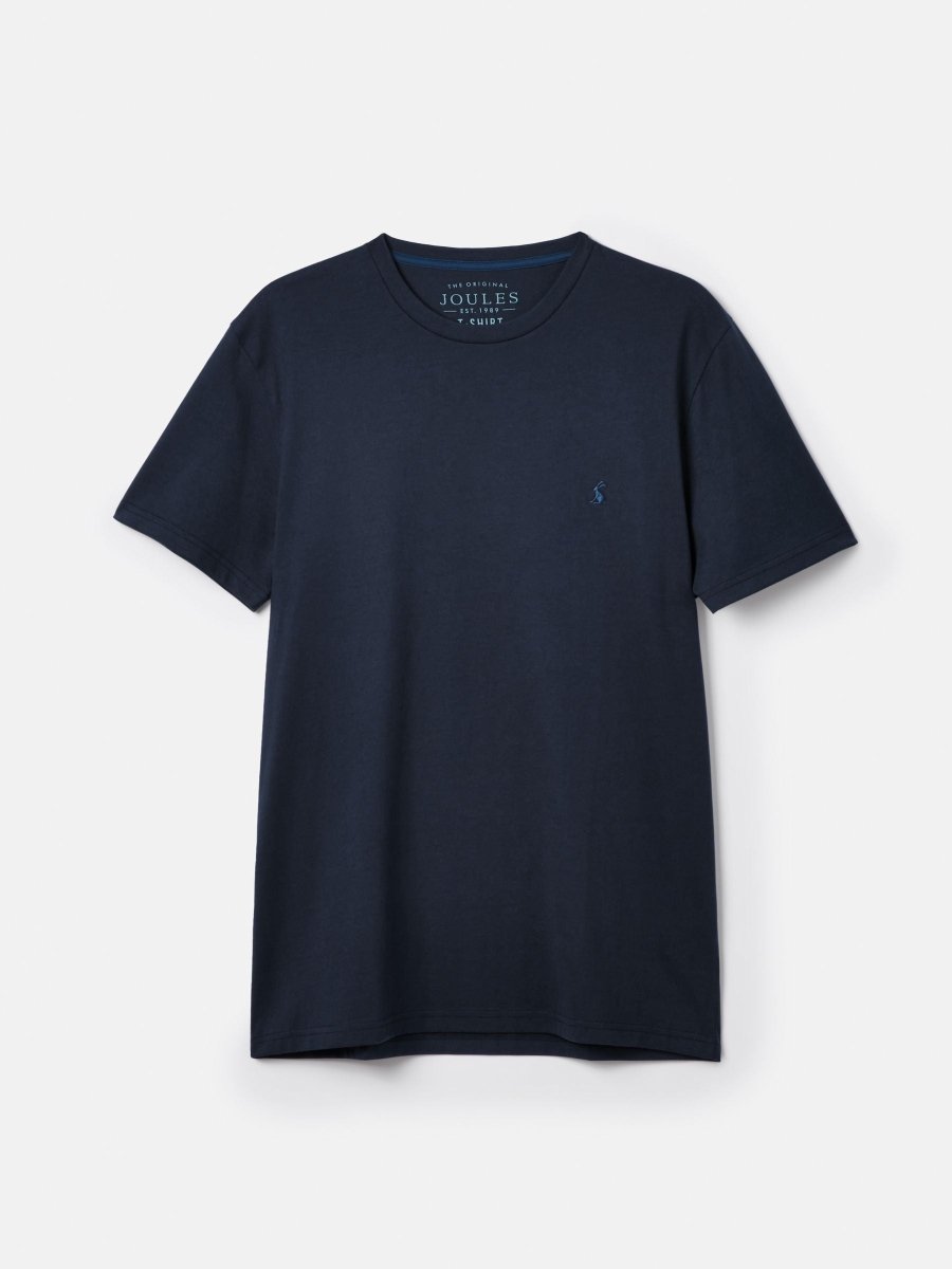 Denton Navy Plain Jersey Crew Neck T-Shirt - RUTHERFORD & Co